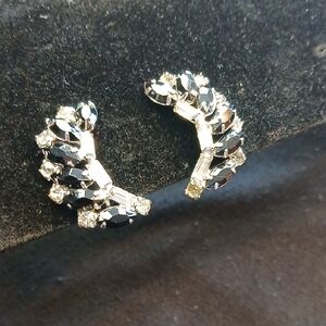 Elegant Black and Silver Women's Earrings